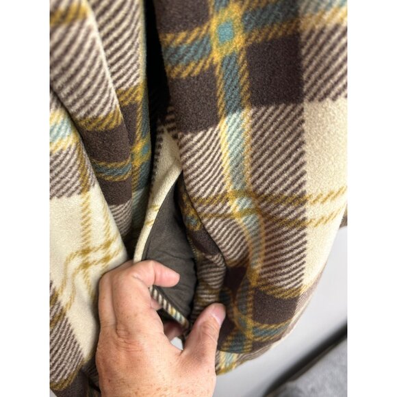 Weatherproof men’s button up flannel jacket, Sherpa lined cream brown mens Large - Picture 5 of 11